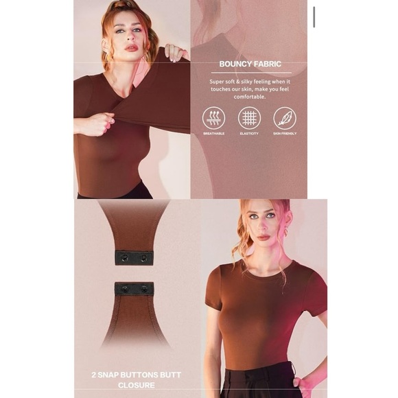 NWT MANGOPOP Women's Round Neck Short Sleeve T Shirts Basic Bodysuits SIZE  XXL - Picture 5 of 16